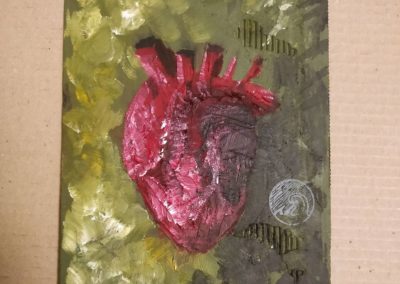 Cœur - Peinture à l'huile sur carton